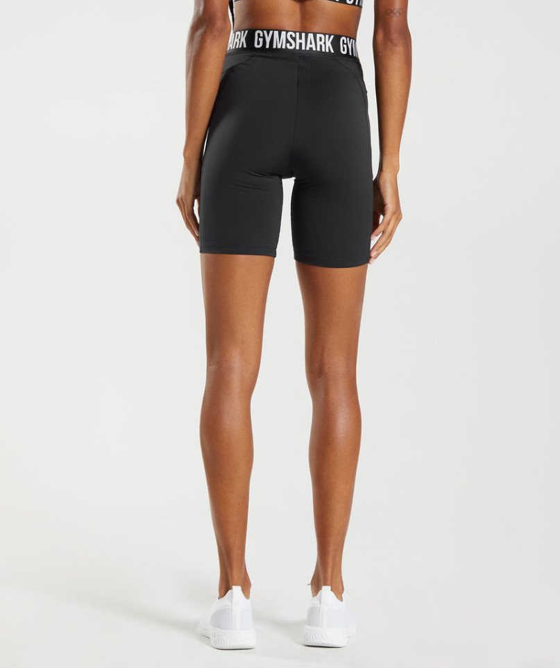 Women's Gymshark Training Brandmark Cycling Shorts Black | NZ 6ERGWC